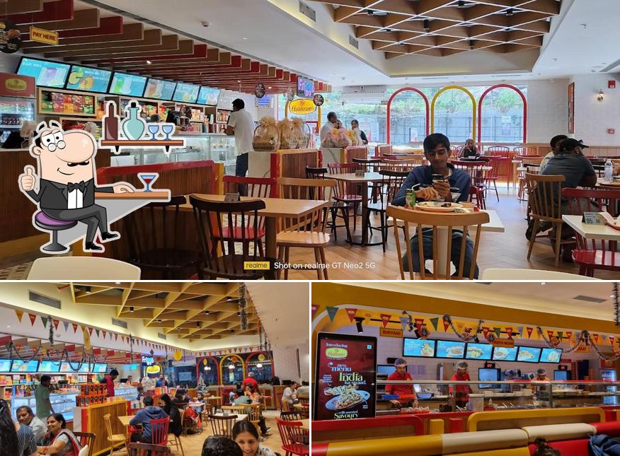 The interior of Haldiram's