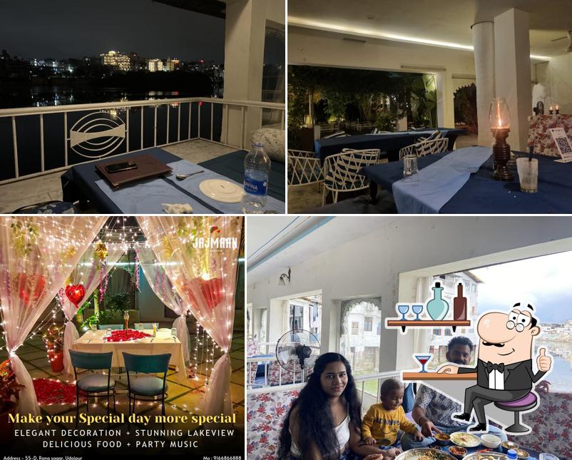 The interior of Jajmaan Lakeview Restaurant & Hotel