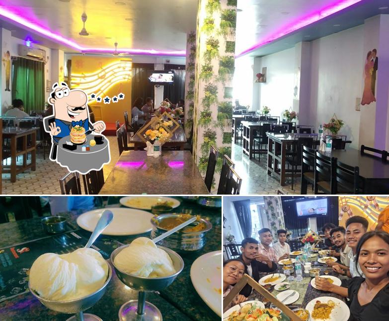 Check out the picture displaying food and interior at SR Restaurant