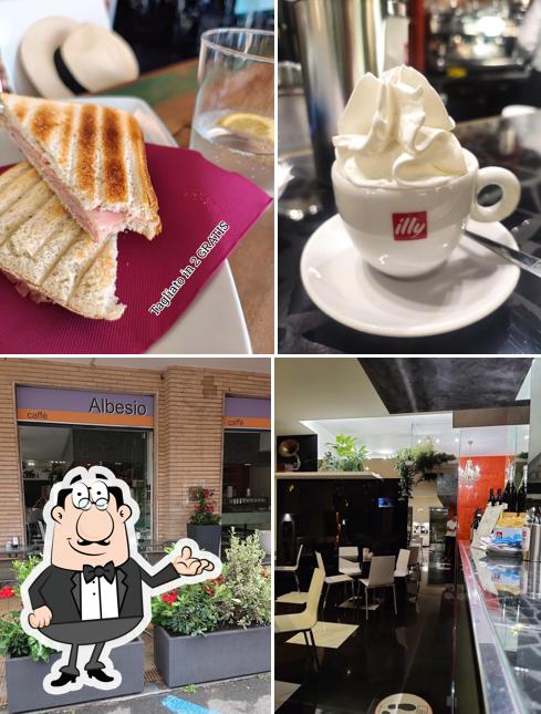 Tra le varie cose da Caffè Albesio si possono trovare la interni e cibo