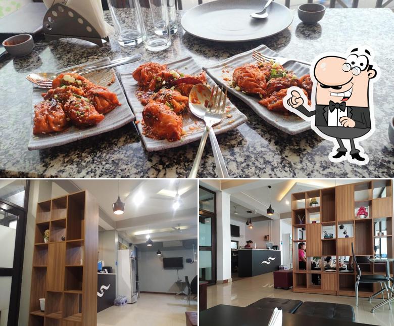 This is the picture displaying interior and food at King Cafe & Restaurant