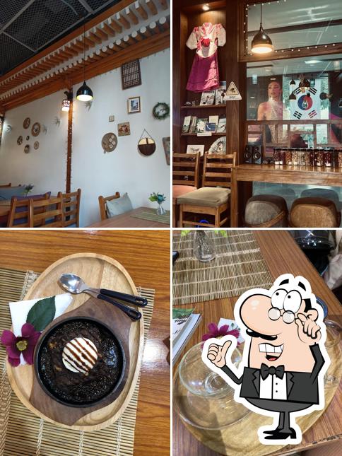 Take a seat at one of the tables at L-Brewing Cafe