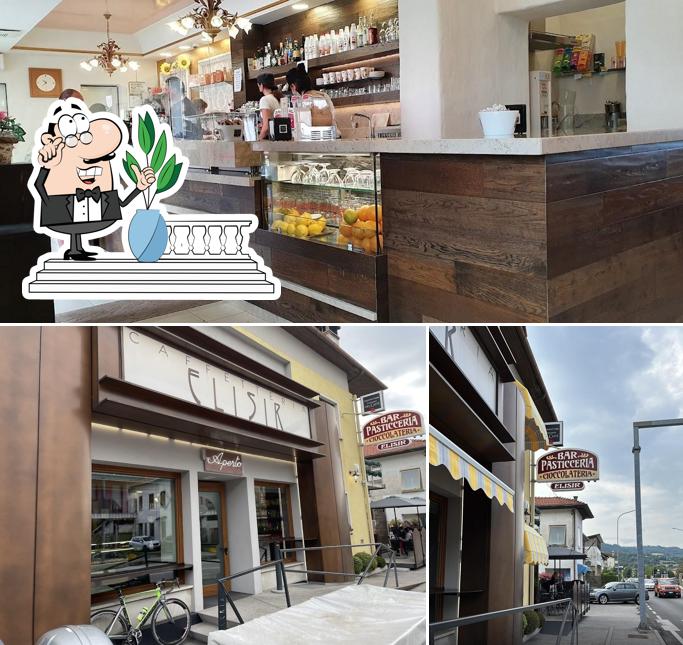 Tra le diverse cose da Pasticceria Elisir si possono trovare la esterno e interni