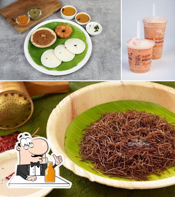 Enjoy a beverage at Murugan Idli Shop