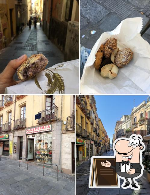Tra le diverse cose da Antico Forno Cagliari si possono trovare la esterno e cibo