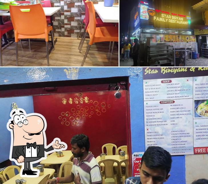 The interior of STAR BIRYANI Family Restaurant