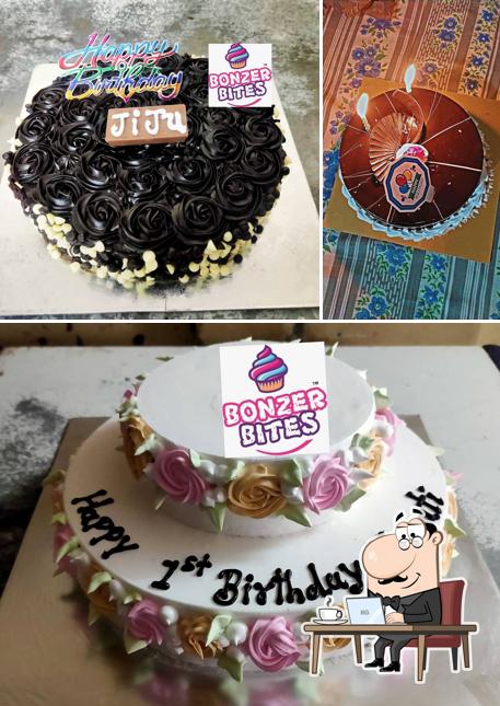 The restaurant's interior and food