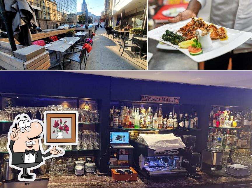 Tra le diverse cose da Zanzibar Lounge Bar & African Cuisine si possono trovare la interni e cibo