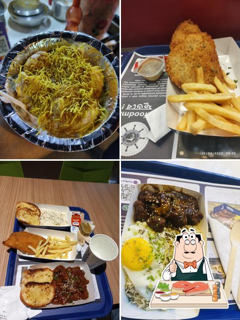 Fish and chips at Food Bay