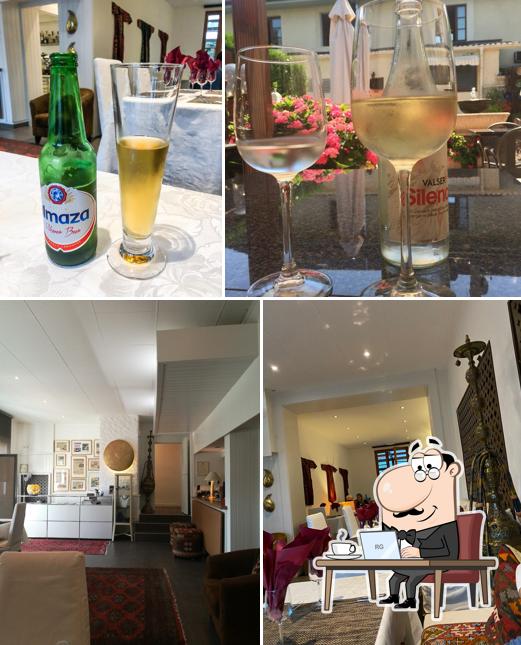 Questa è la immagine che mostra la interni e bevanda di Hôtel Restaurant Kutchi