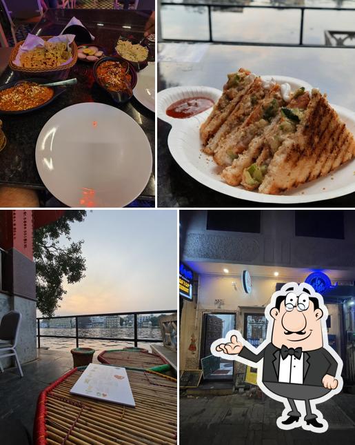 The restaurant's interior and food