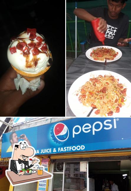 The photo of food and exterior at Amisha Juice & Fast Food