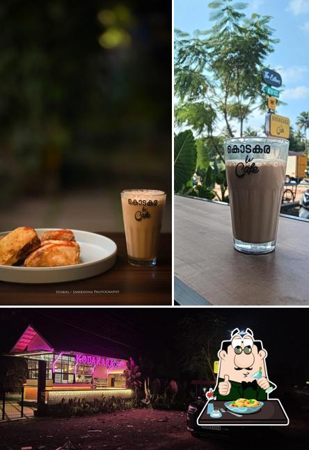 Among different things one can find food and exterior at Kodakara le Cafe