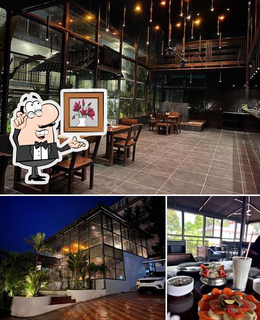 The picture of lava bar and restaurant’s interior and exterior