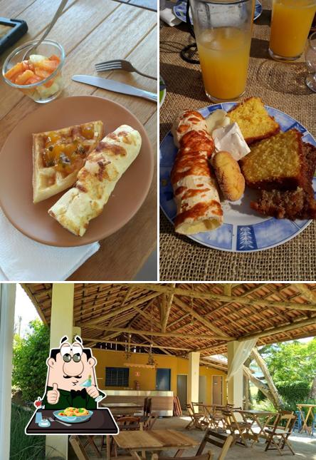 A foto da comida e interior no Rancho Santa Fé