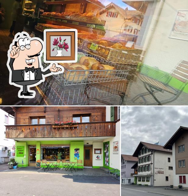 Questa è la foto che raffigura la interni e cibo di Bäckerei - Konditorei Feuz