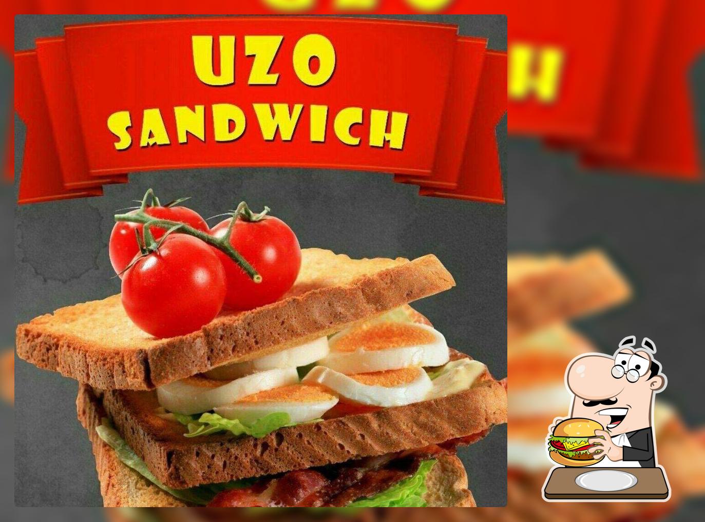Order a burger at UZO Sandwich Cafe