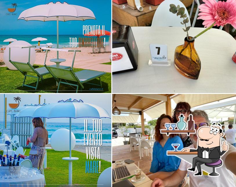 Dai un'occhiata agli interni di Cafè Blanc Bar in Spiaggia
