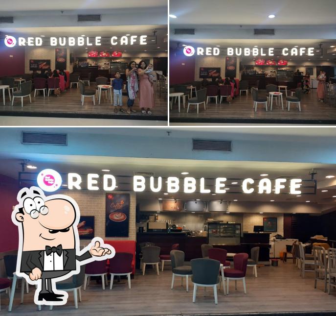 The interior of Red Bubble Cafe Asansol