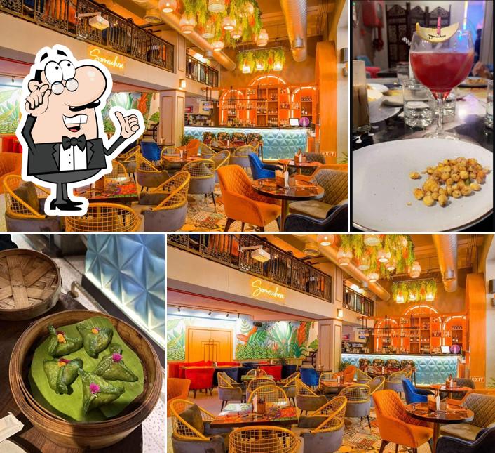 Take a seat at one of the tables at Somewhere Delhi