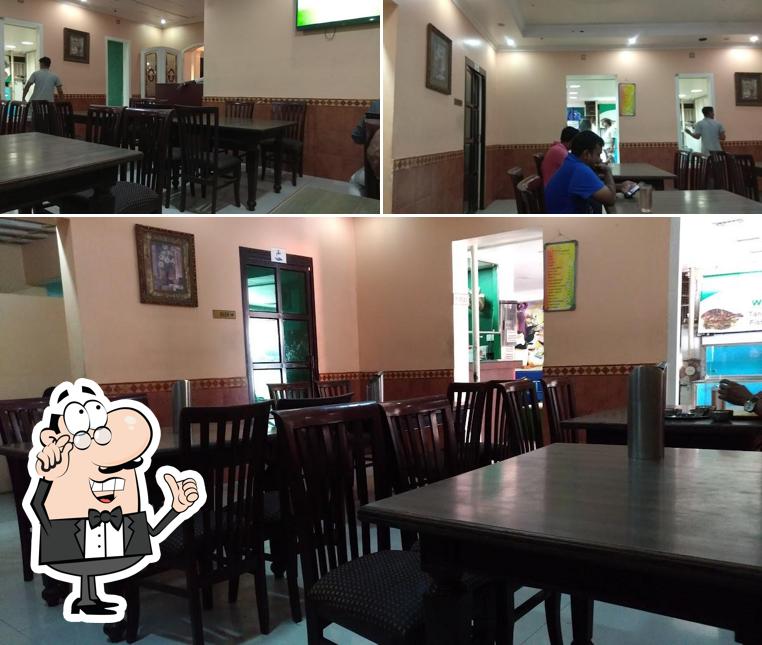 Take a seat at one of the tables at Mayflower Restaurant & Catering