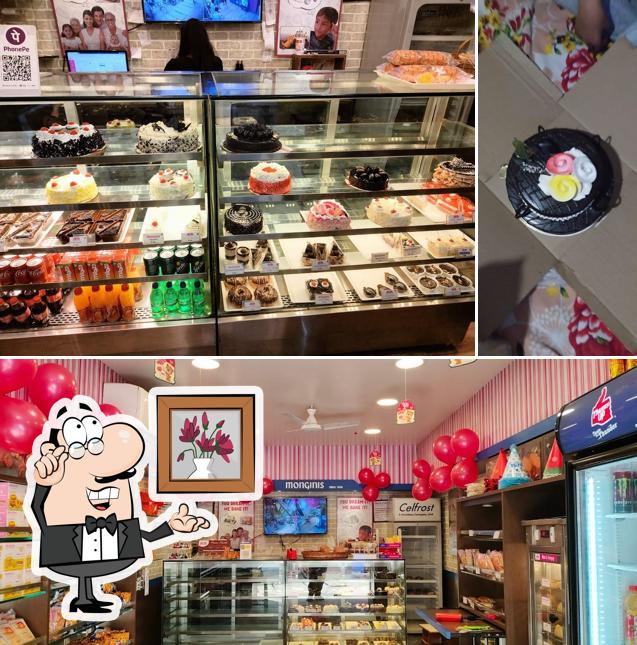 The picture of interior and food at Monginis Cake Shop