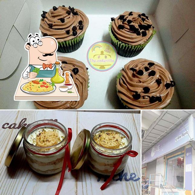 Take a look at the image depicting food and interior at The Cakevilla