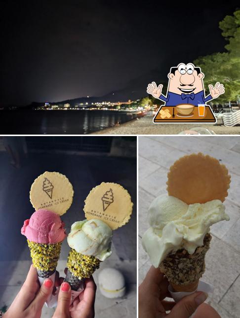 Tra le varie cose da Botanović ice cream Tučepi si possono trovare la cibo e esterno