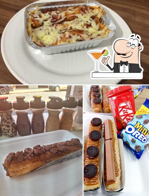 Entre diversos coisas, bebida e comida podem ser encontrados a Mais que massa Olímpia