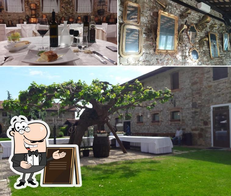 La esterno e cibo del ristorante