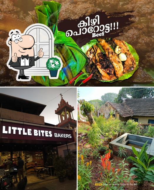 The restaurant's exterior and food