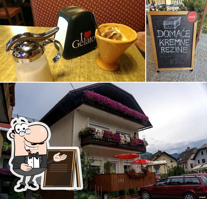 Tra le varie cose da Kavarna - Slaščičarna "Charlie" Mitja Košir s.p. si possono trovare la esterno e cibo