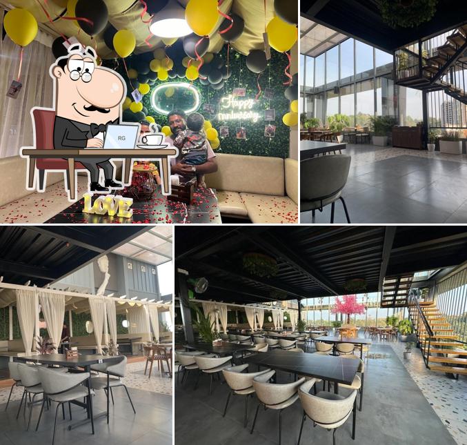 The interior of ON DE Roof Restaurant Yelahanka, Bangalore