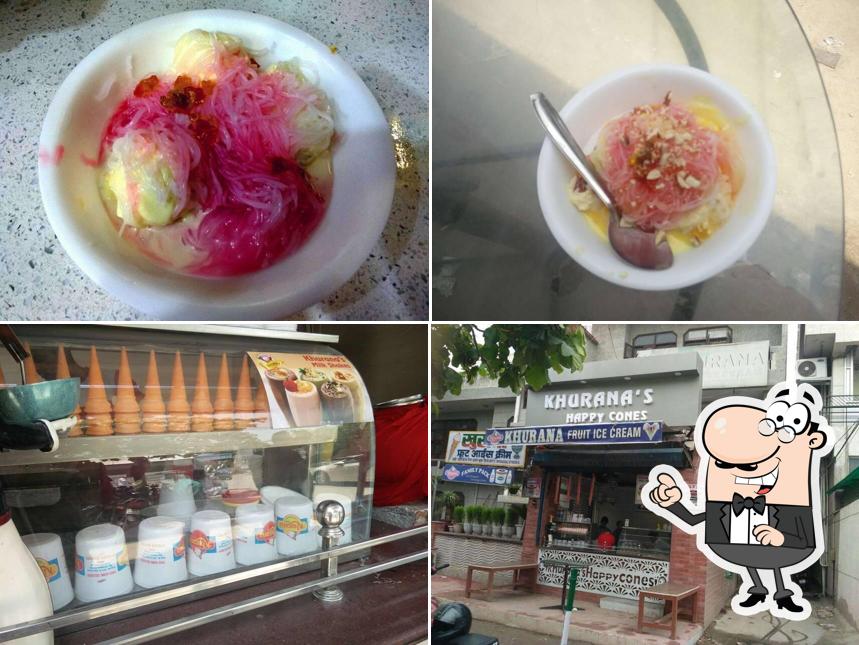 Take a look at the image showing interior and food at Khurana Fruit Icecream