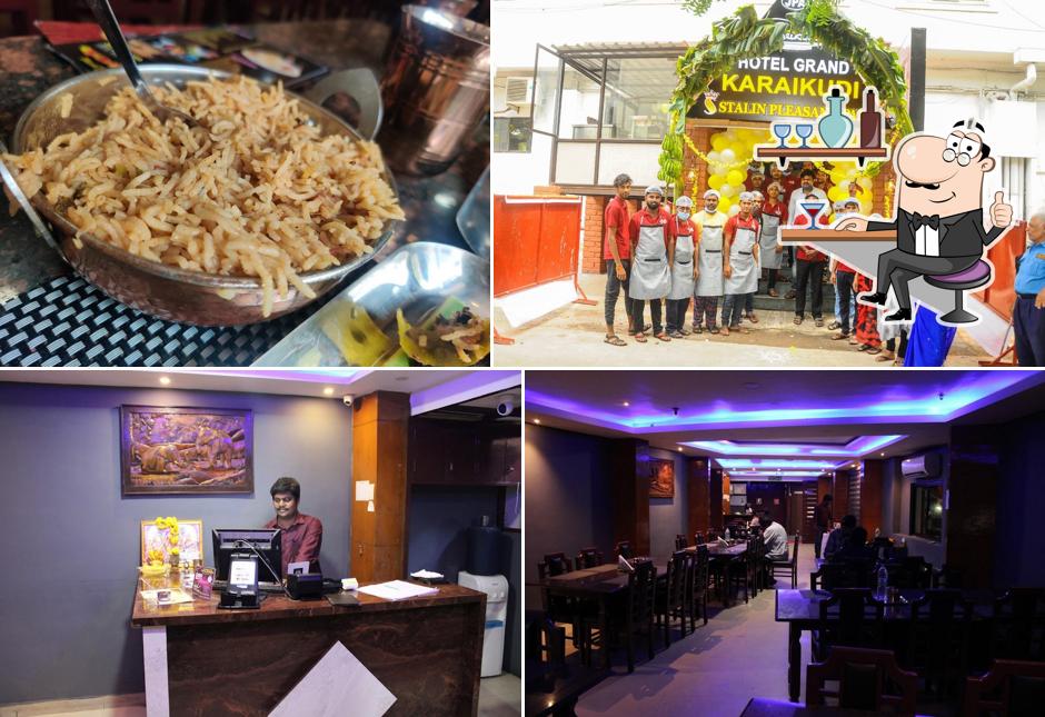 The picture of interior and food at Hotel Grand Karaikudi-Moun Road