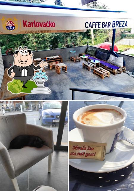 La esterno e cibo del ristorante