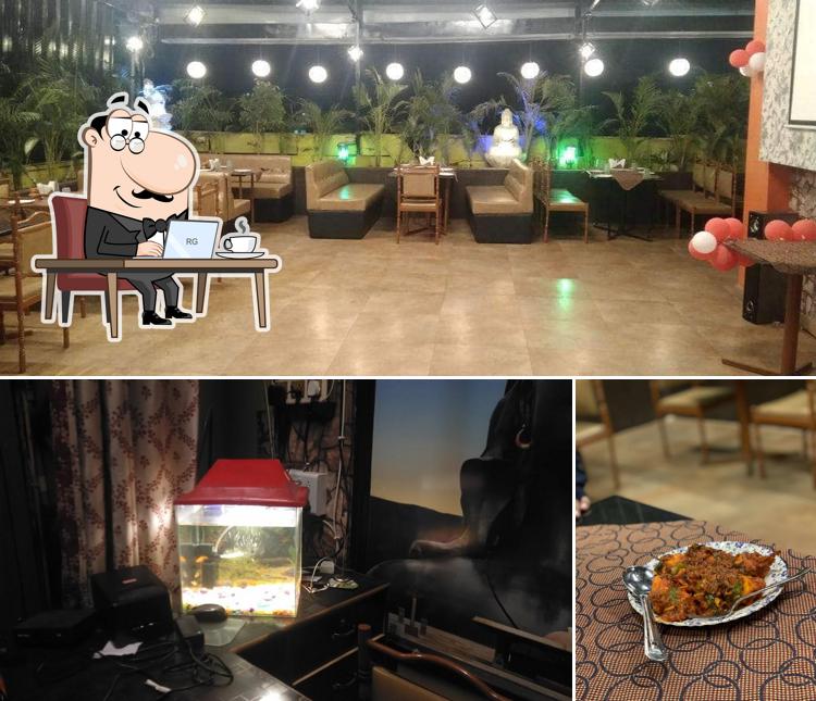 Take a seat at one of the tables at Sanskriti A Family Restaurant