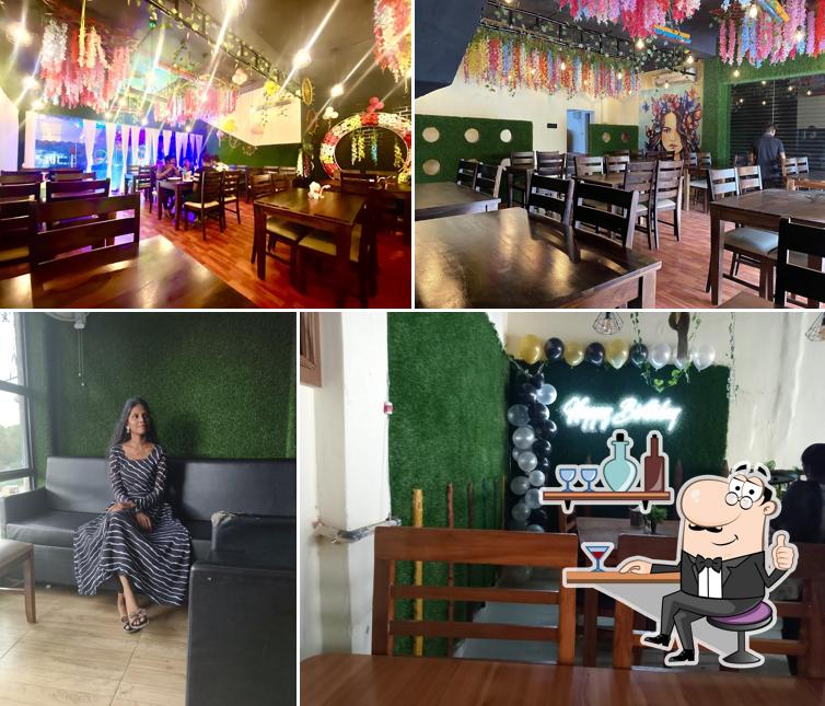 The interior of Prakruthi Restaurant