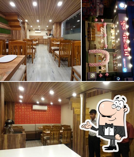 Take a seat at one of the tables at Food platform