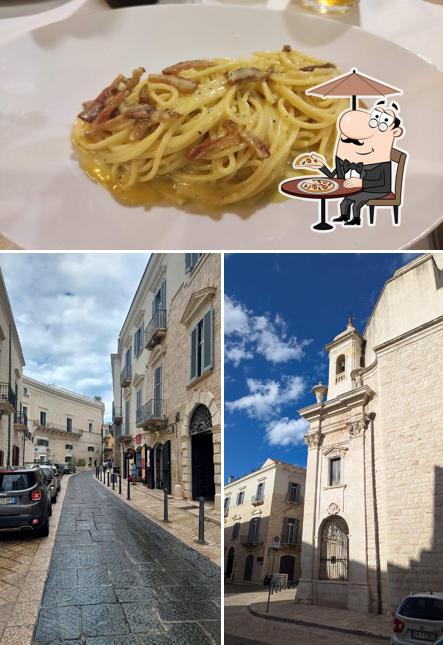 Questa è la foto che raffigura la esterno e cibo di Antiche Arcate