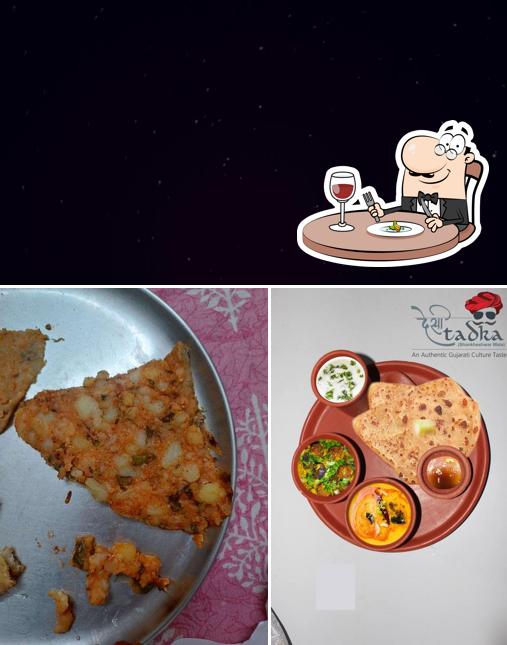 This is the picture displaying food and exterior at Desi Tadka