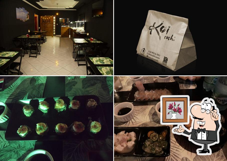 O interior do Koi Sushi Canedo