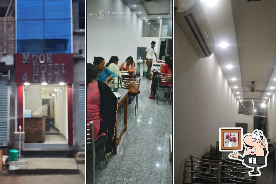 The interior of Moon Hotel & Cafe