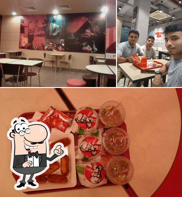 The photo of interior and food at KFC