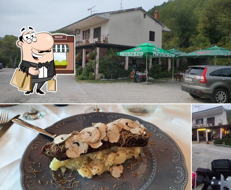 Konoba Dolina si caratterizza per la esterno e cibo