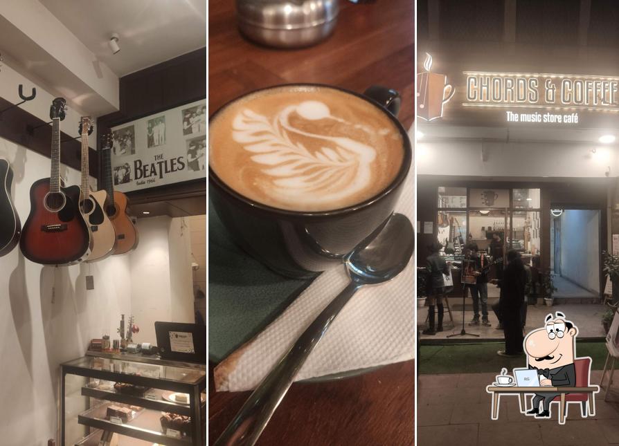 The interior of Chords and Coffee - The Music Store Café