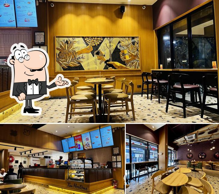 Take a seat at one of the tables at Tim Hortons
