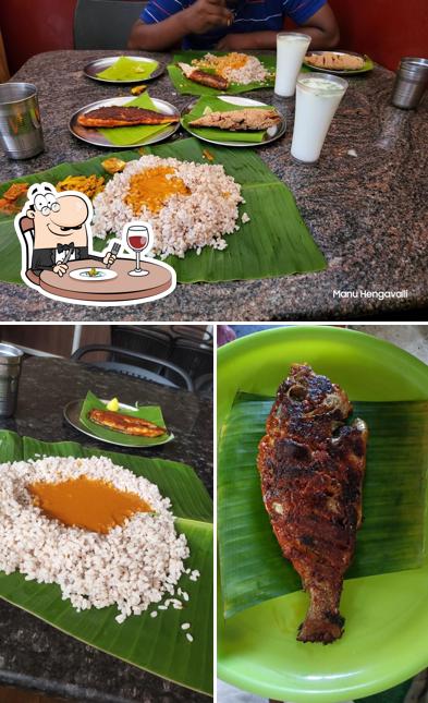 The image of food and interior at Hotel Vijayalakshmi