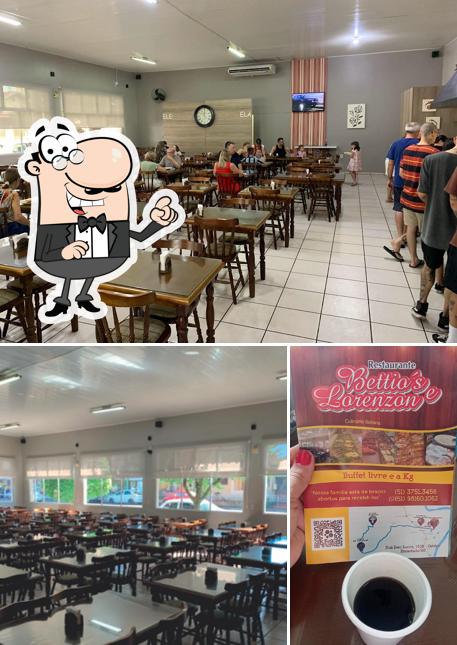 A interior e bebida do restaurante