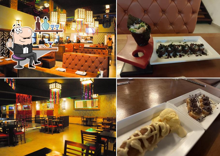 Sente em uma das mesas no Sushi Alvinópolis